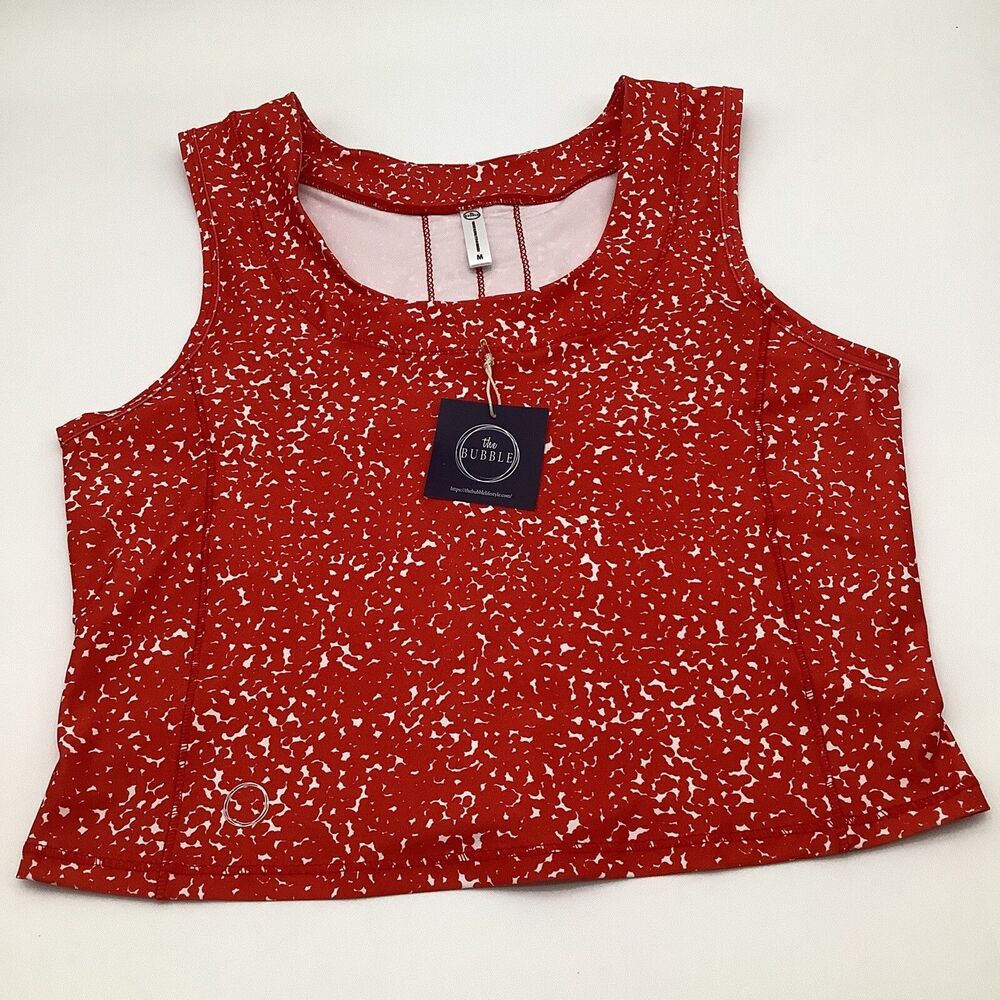 The Bubble Womens Lexi Crop Tank Top Red Size Medium‎ NWT